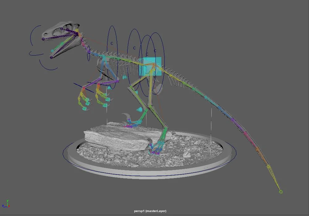 Velociraptor Skelett – Projektansicht 7